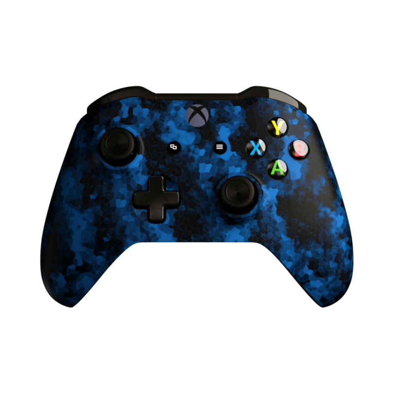 black and blue xbox controller