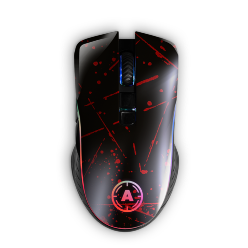 Aim Red Splatter RGB Mouse