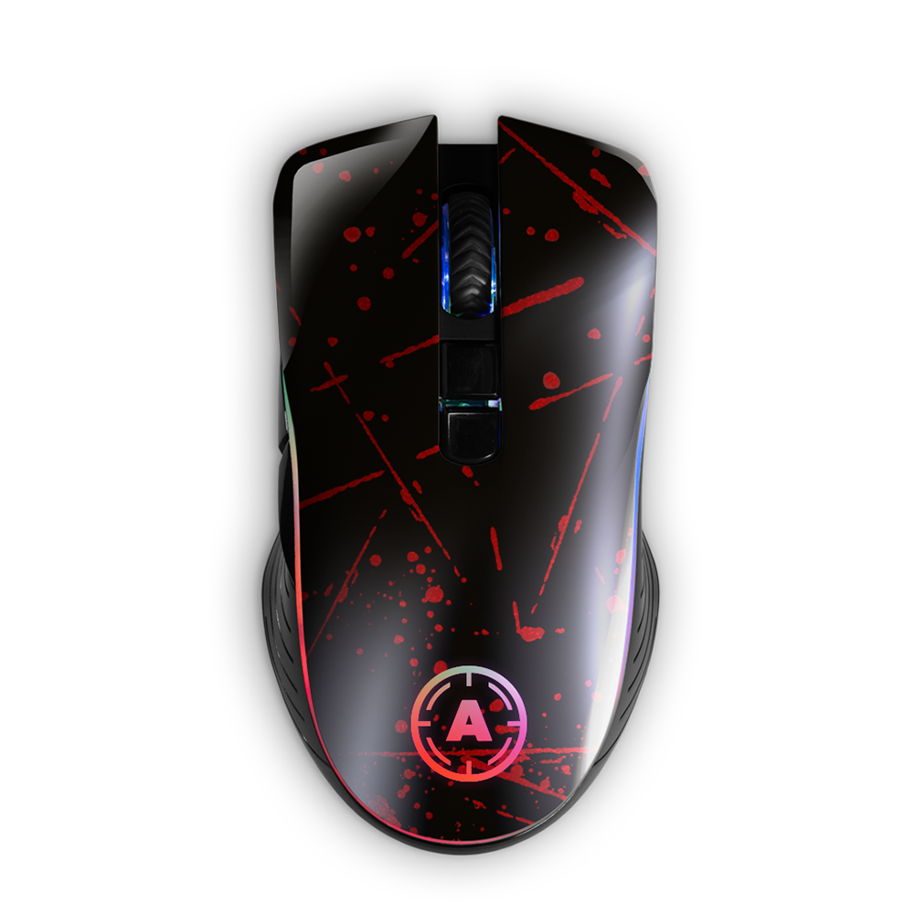 Aim Red Splatter RGB Mouse