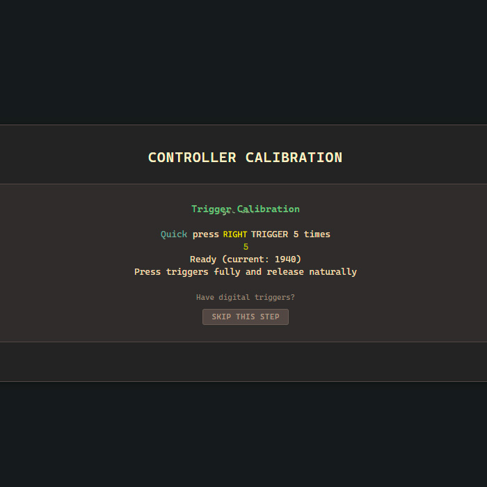 Right Trigger calibration